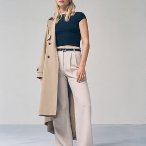 Abercrombie & Fitch Cream Wide-Leg Pants